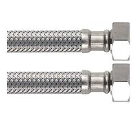 Flexible double femelle - BOUTTE - 15x21 - Annelé - Chromé - 80 cm