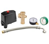 BOUTTE - Kit Complet de raccordement de réservoir raccord 5 Voies + pressostat + manomètre + Flexible + Ruban