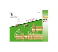 Boutté 3 CANNE15 Kit Lance et raccord cannelé en Laiton Lance & raccord pour Tuyau de ø15, Or