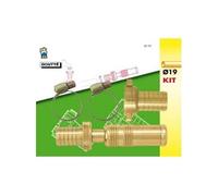 Boutté Kit lance et raccord cannelé CANNE19 en laiton pour tuyau ø19 Or