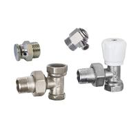 BOUTTE - Kit robinet de radiateur équerre avec accessoires (Filetage M.15x21 (1/2"))