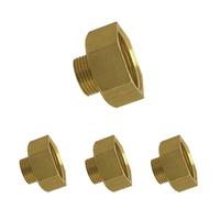 Boutté - Mamelon laiton réduit femelle 26x34 vers mâle 20x27 - Raccord plomberie/arrosage - Laiton massif (Lot de 4)