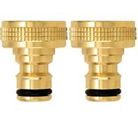 Boutté - Nez de robinet laiton F.26x34 (1") - Raccord rapide automatique - Embout femelle standard - Arrosage extérieur (Lot de 2)