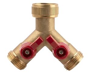 Boutté - Nez de robinet mâle 20x27 laiton - Double sortie à visser - Compatible raccords rapides - Diviseur d’arrosage