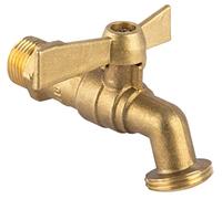 Boutté Robinet de jardin R15P Laiton 1/4 tour manette papillon 15 x 21 nez 20 x 27 Haute résistance