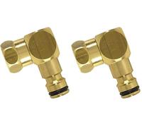 Boutté - Raccord tournant dévidoir coudé femelle 15x21 automatique Or - Fixation tuyau d’arrosage (Lot de 2)