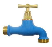 Boutté - Robinet laiton bleu - Entrée 15x21 (1/2") Nez 20x27 - Raccord standard arrosage - Finition décorative