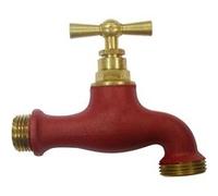 Boutté Robinet laiton tuile rouge Entrée 15x21 (1/2") Nez 20x27 Raccord arrosage