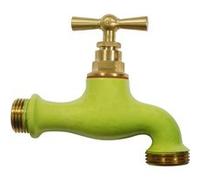 Boutté - Robinet laiton vert anis - Entrée 15x21 (1/2") - Nez 20x27 - Raccord arrosage