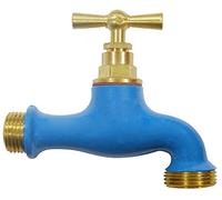 Boutté - Robinet laiton bleu - Entrée 15x21 (1/2") Nez 20x27 - Raccord standard arrosage - Finition décorative