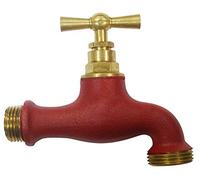 Boutté - Robinet laiton tuile rouge - Entrée 15x21 (1/2") Nez 20x27 - Raccord standard arrosage - Finition décorative