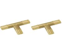 Boutté - Té laiton cannelé Ø15 - Raccord en T pour tuyau souple (Lot de 2)