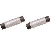 Boutté - Tube fer galvanisé M15x21 longueur 300 mm - Raccordement plomberie et chauffage (Lot de 2)