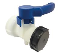 BOUTTE Vanne Plastique Ø72 pour cuve IBC avec Bouchon