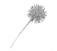 Boutures de décoration en forme d'étoile en trois dimensions pour sapin de Noël, couronnes et arrangements floraux, fabriquées en matériau ABS robuste (argenté)