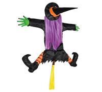 Bouuh® | Décoration de Sorcière Volante Qui a Un Accident | Déco Halloween Extérieur ou Intérieur | S'accroche Facilement à Un Arbre ou Une Porte | Mise en scène Marrante 100% Fun | OriginalCup®