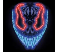 Bouuh® | Masque LED Devil Mix Bleu et Rouge | Qualité Premium en Plastique Rigide | Masque Neon Lumineux avec 3 Modes de clignotements | Déguisement pour Halloween et soirée déguisée | OriginalCup®
