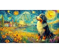 Bouvier Bernois au Bord de la mer Puzzle 1000 pièces pour Adultes et Enfants - Activité Familiale Jeu éduchatiF & Détente Cadeau 38x26/1000pcs
