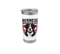 Bouvier Bernois avec drapeau suisse - Vintage Berner Gobelet isotherme en acier inoxydable double paroi