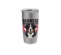 Bouvier Bernois avec drapeau suisse - Vintage Berner Gobelet isotherme en acier inoxydable double paroi