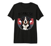 Bouvier Bernois avec Drapeau Suisse - Vintage Berner T-Shirt Haut de Gamme