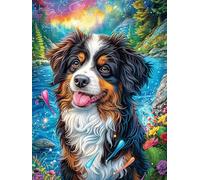 Bouvier Bernois dans la forêt magique 1000 Pieces Casse-tête Expert Confirmé En Carton Sans Déformation Animal mignon de conte de fées Très Difficile Niveau Expert Jeu De Société Collection Cadeau Pre