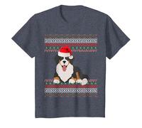 Bouvier Bernois de Noël Moche Berner T-Shirt, Enfant, Bleu Chiné, 3 Ans