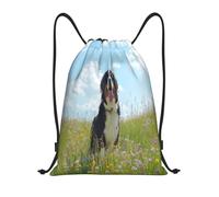 Bouvier Bernois Heureux Dans Un Champ Homme Femme Gym Sack Grand Sacs De Sport Réglable Sac À Cordon Pour Plage Piscine Yoga