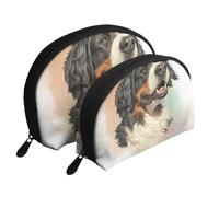 Bouvier Bernois Portrait Réaliste Berner, Trousse de Maquillage Coquille Femme Petit Porte-Monnaie Trousse de Toilette Trousse à cosmétiques 2 pièces