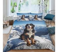 Bouvier bernois suisse Set Housse De Couette 3 Pièces Enfant Et Aux Jeunes Adultes,Géométrique Imprimé Microfibre Literie Parure De Lit Linge De Lit Avec Fermeture À Éclair double(200x200cm)
