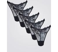 Boux Avenue Boux Avenue Black Fran High Leg Lace Thongs 5 Pack