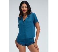Boux Avenue Boux Avenue Blue Amelia Satin Short Pyjamas Set