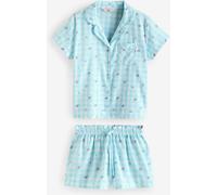 Boux Avenue Boux Avenue Blue Floral Gingham Short Pyjamas