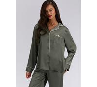 Boux Avenue Boux Avenue Green Oversized Satin Revere & Pyjamas Set