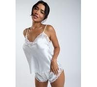 Boux Avenue Boux Avenue White Cami Shorts Amelia Satin & Lace Long Pyjama Set