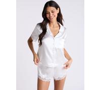 Boux Avenue Boux Avenue White Short Amelia Satin & Lace Long Pyjama Set