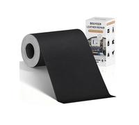 BOUYEER Simili Cuir Autocollant, 10x210 CM Cuir Autocollant, Set de Réparation en Cuir Synthétique Écologique & Sans Odeur, Pour Réparation Canapé/Sièges Auto/Sacs/Rénovation, Noir