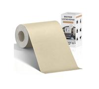 BOUYEER Simili Cuir Autocollant, 10x210 CM Cuir Autocollant, Set de Réparation en Cuir Synthétique Écologique & Sans Odeur, Pour Réparation Canapé/Sièges Auto/Sacs/Rénovation, Beige jaune