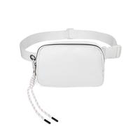 Bovagu Duo Iris Sac à bandoulière de 144,8 cm de long, petit sac à bandoulière avec sangle réglable, sac banane tendance pour course à pied, pour homme et femme, blanc, Taille unique