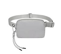 Bovagu Duo Iris Sac à bandoulière de 144,8 cm de long, petit sac à bandoulière avec sangle réglable, sac banane tendance pour course à pied, pour homme et femme, gris, Taille unique