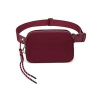 Bovagu Duo Iris Sac à bandoulière de 144,8 cm de long, petit sac à bandoulière avec sangle réglable, sac banane tendance pour course à pied, pour homme et femme, Rouge, Taille unique