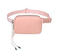 Bovagu Duo Iris Sac à bandoulière de 144,8 cm de long, petit sac à bandoulière avec sangle réglable, sac banane tendance pour course à pied, pour homme et femme, rose, Taille unique