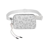 Bovagu Duo Iris Sac à bandoulière de 144,8 cm de long, petit sac à bandoulière avec sangle réglable, sac banane tendance pour course à pied, pour homme et femme, Motif léopard Blanc, Taille unique
