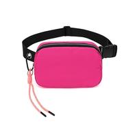 Bovagu Duo Iris Sac à bandoulière de 144,8 cm de long, petit sac à bandoulière avec sangle réglable, sac banane tendance pour course à pied, pour homme et femme, rose rouge, Taille unique
