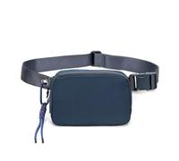 Bovagu Duo Iris Sac à bandoulière de 144,8 cm de long, petit sac à bandoulière avec sangle réglable, sac banane tendance pour course à pied, pour homme et femme, bleu, Taille unique
