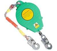 BOVDC Dispositif Antichute a Rappel Automatique, 3-20m Harnais de Securite Anti Chute Toiture, 150kg Stop Chute Harnais à Rappel Automatique pour Travaux en Hauteur/Toiture(Vert,10 mètres)