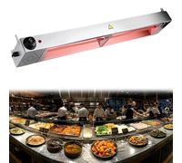 BOVDC Lampe Chauffante Cuisine Professionnelle, Lampe Chauffante Alimentaire à Température Réglable 30-80℃, Lampe Chauffe Plat Cuisine Buffet en Acier Inoxydable(1 Pièce,60cm)