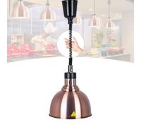 BOVDC Lampe Chauffante Cuisine Professionnelle, Lampe Chauffe Plat Cuisine Suspendu, 250W Lampe Chauffante Alimentaire Réglable Commerciale pour Cuisine, Restaurant et Buffet(B-25cm,1 Pièce)
