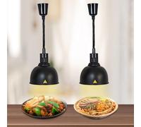BOVDC Lampe Chauffante Cuisine Professionnelle, Lampe Chauffe Plat Infrarouge Cuisine Suspendu, Lampe Chauffante Alimentaire Réglable Commerciale pour Cuisine, Restaurant, Buffet(C-25cm, 2 Pièces)