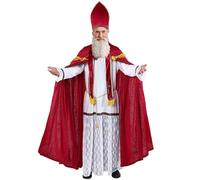 Boveco Costume de Saint-Nicolas pour hommes et adultes 5 pièces - Costume de Père Noël - Tenue pour Noël - Taille S